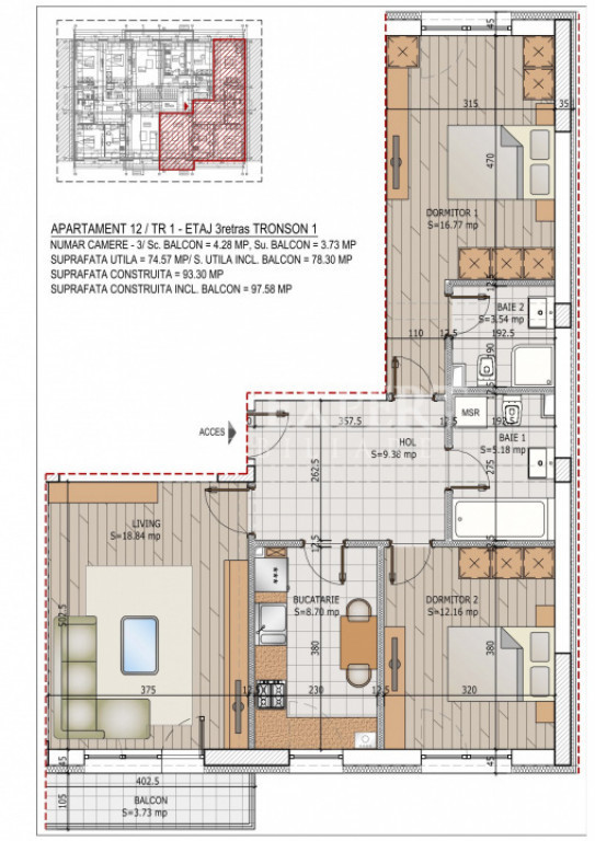 3 Camere Ideal Familie -Bloc Intim