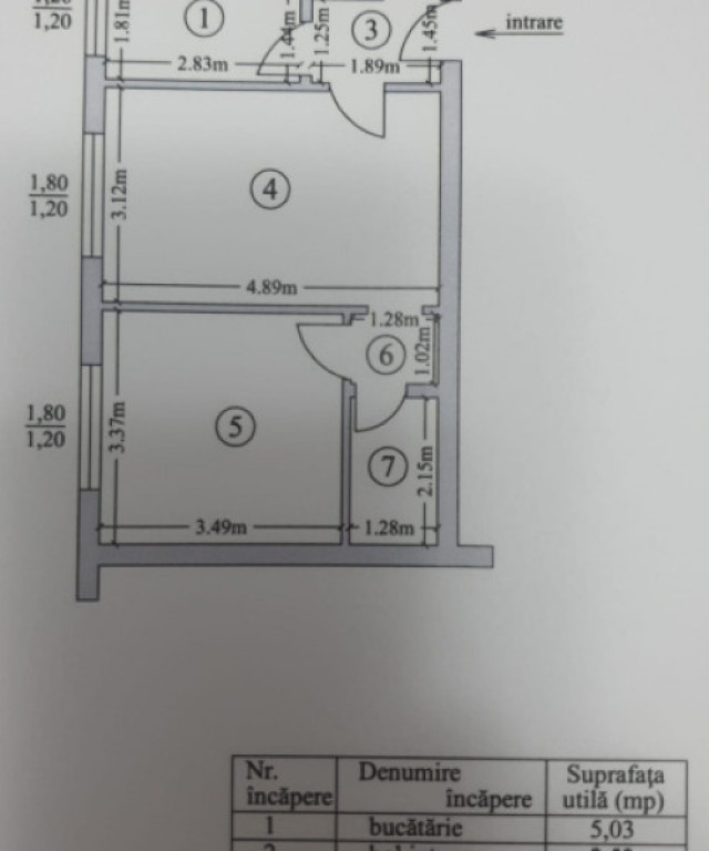 Apartament 2 camere, 39.28 mp, zona Piața Victoriei