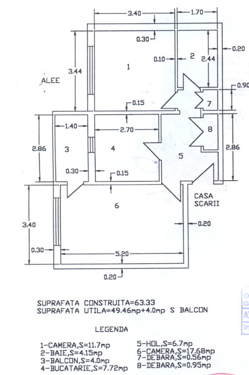 Proprietar vand apartament 2 camere Decomandat et.3 _Gura Leului-Fabr