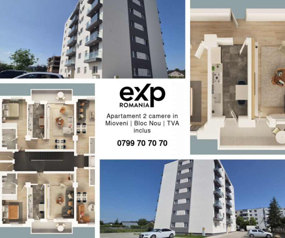 Apartament 2 camere in Mioveni | Bloc Nou | TVA inclus