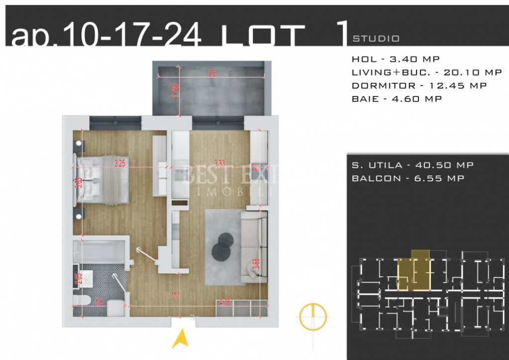 2 Camere Direct Dezvoltator-Incalzire in pardoseala Parcare