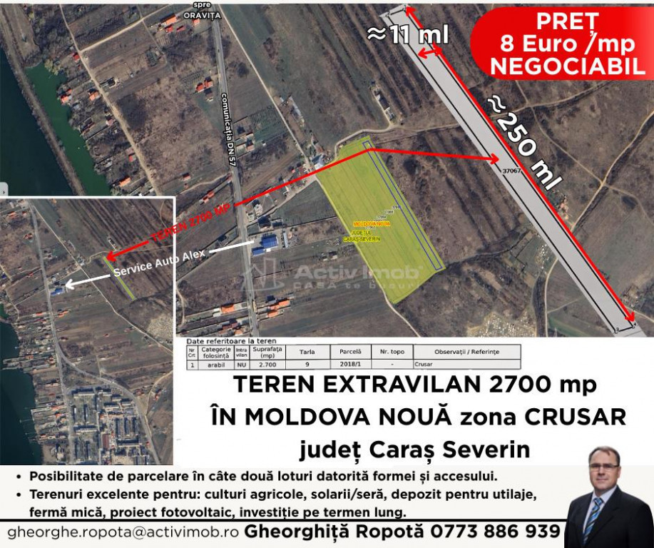 3 Terenuri Extravilan Moldova Noua – Parcelabile