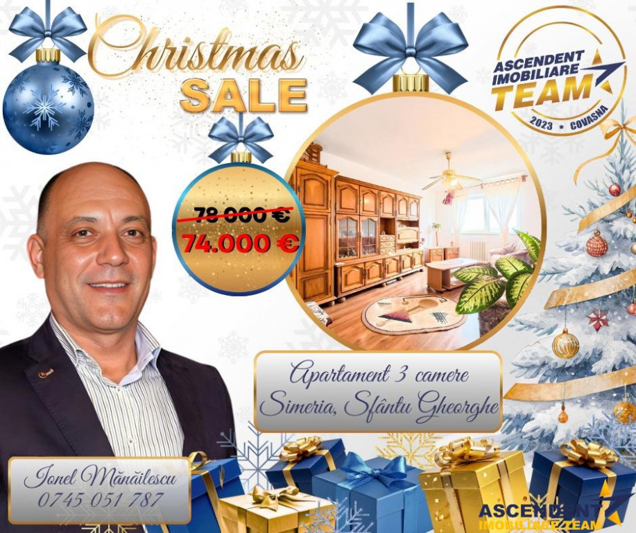 3D Tur! 3 camere,decomandate,apreciabila ariere,Dealului,Sim