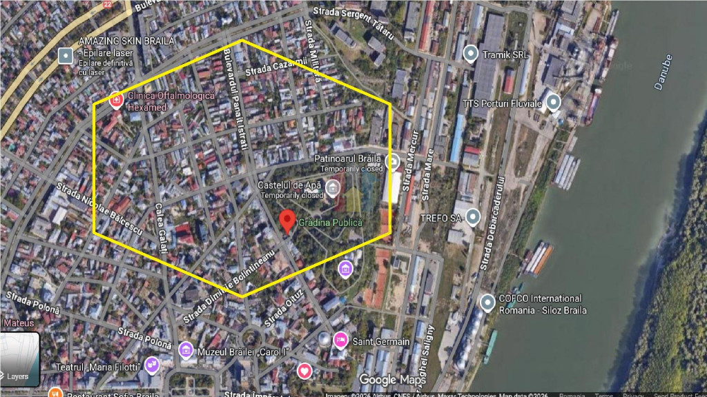 ULTRACENTRAL 120Euro/mp Teren 252mp Gradina Publica ,deschid