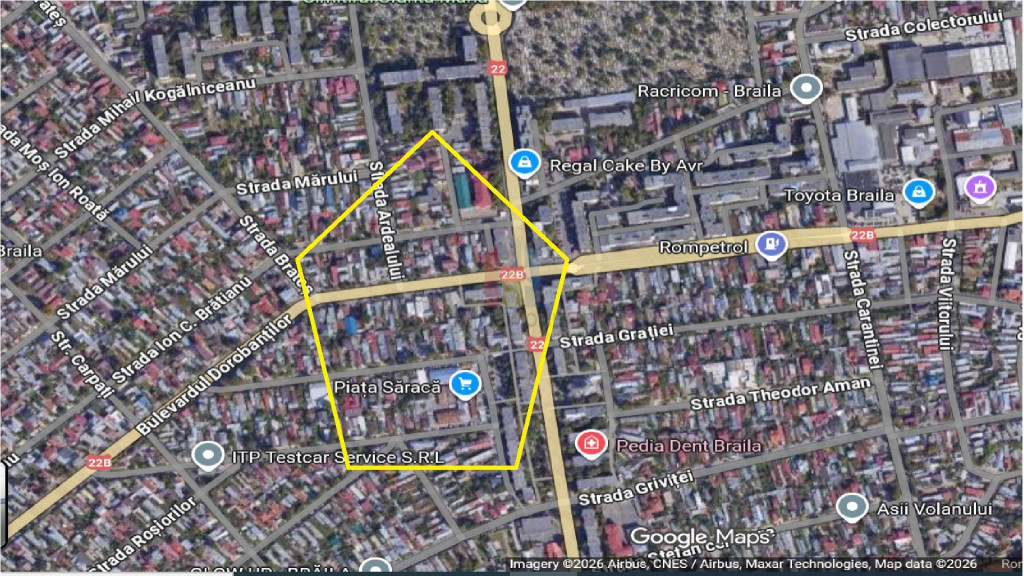 Teren FOARTE BUN zona Piata Saraca 280mp