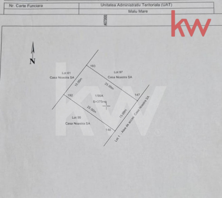 Teren intravilat, toate utilitatile, 375 mp, Damila