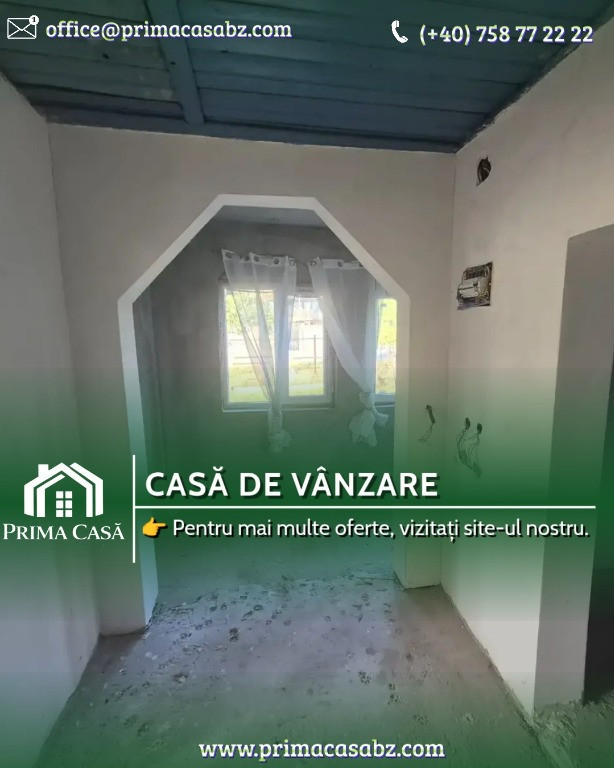 Casa si teren 3500mp in comuna Amaru/BZ ~ 4 camere ~ renovata in 2025