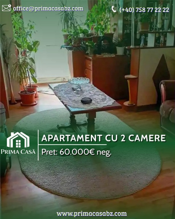 Apartament cu 2 camere ~ zona Micro 5 ~ cu imbunatatiri ~ Pret: 60.000