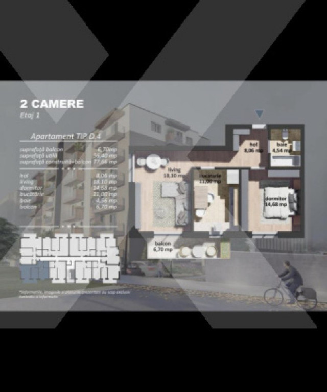 Apartament 2 camere de vanzare zona Postalionului