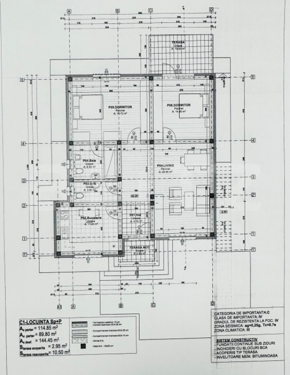 Casă mediteraneană, 3 camere, 90 mp, zona Ciurbesti