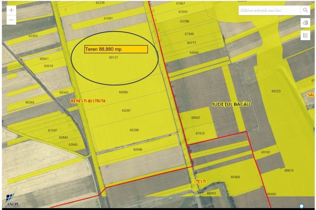 Teren extravilan 88.880 MP la E85!