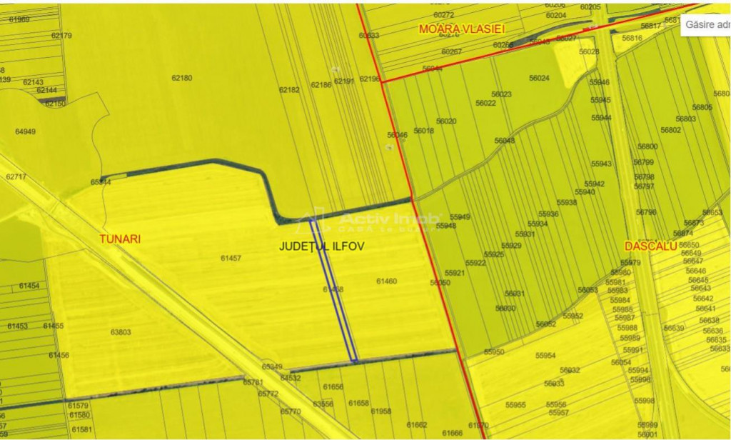 Teren Intravilan Tunari, (Dimieni), int. A0 cu A3