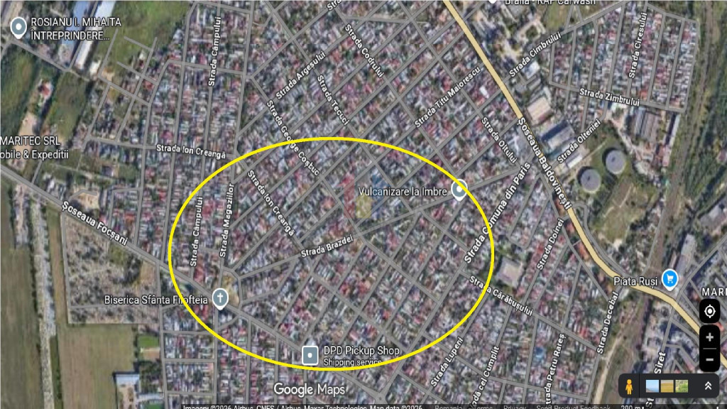 Teren 200 mp Intravilan Sos Focsani ^ Com Paris cadastru po