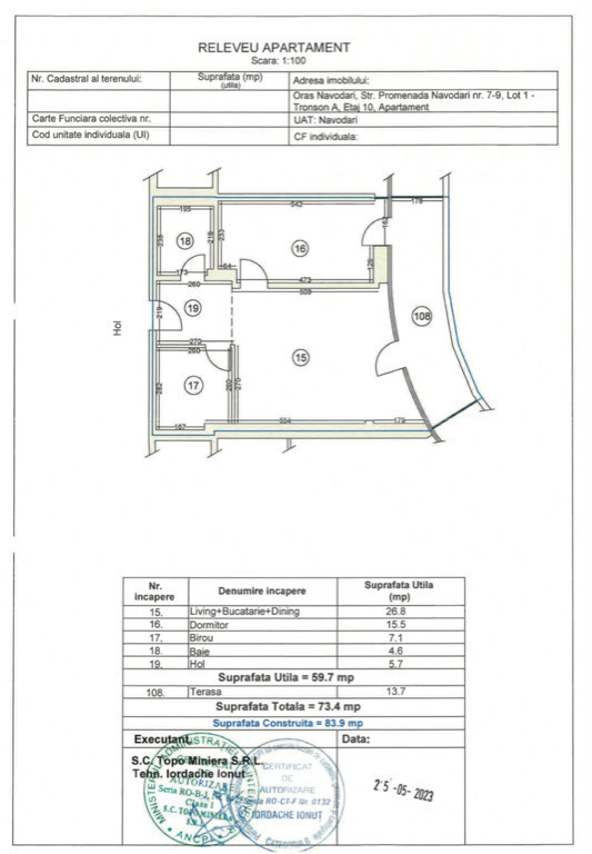 Apartament 3 camere și terasa+loc de parcare subteran White Titanic