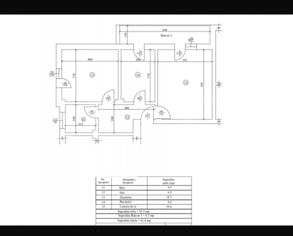 Apartament 2 camere, decomandat, 61 mp, cartier Veteranilor,