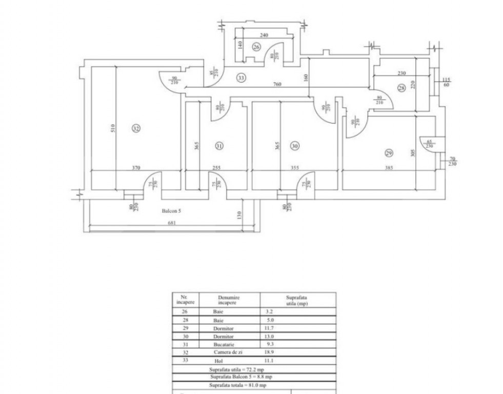 Apartament 3 camere, decomandat, 81 mp, Cartierul Veteranilo