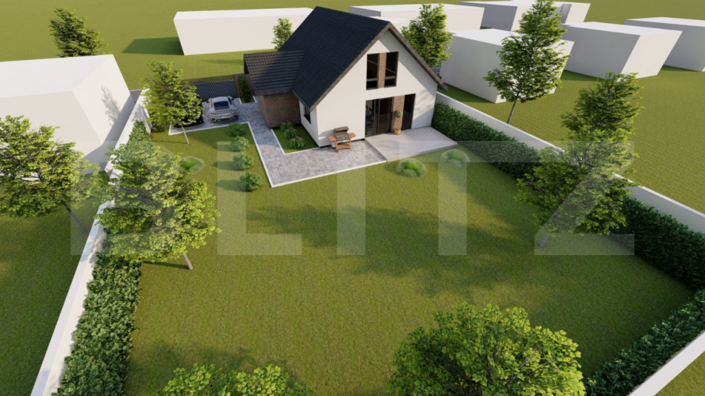 Casă individuală – 140 mp utili, teren 520 mp, front str
