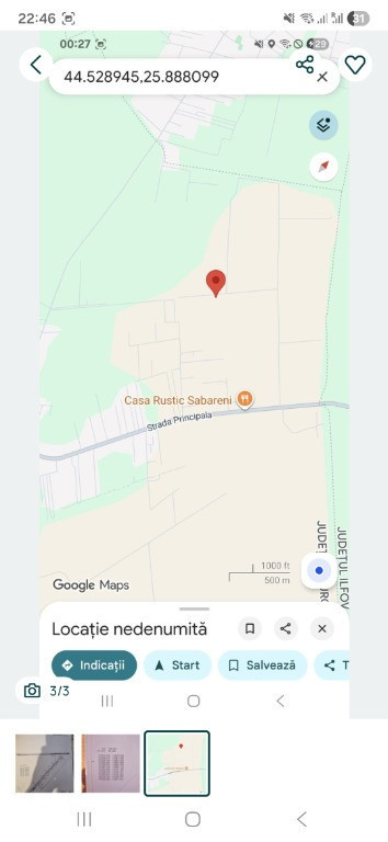 Teren comuna Sabareni loc de casa 300mp