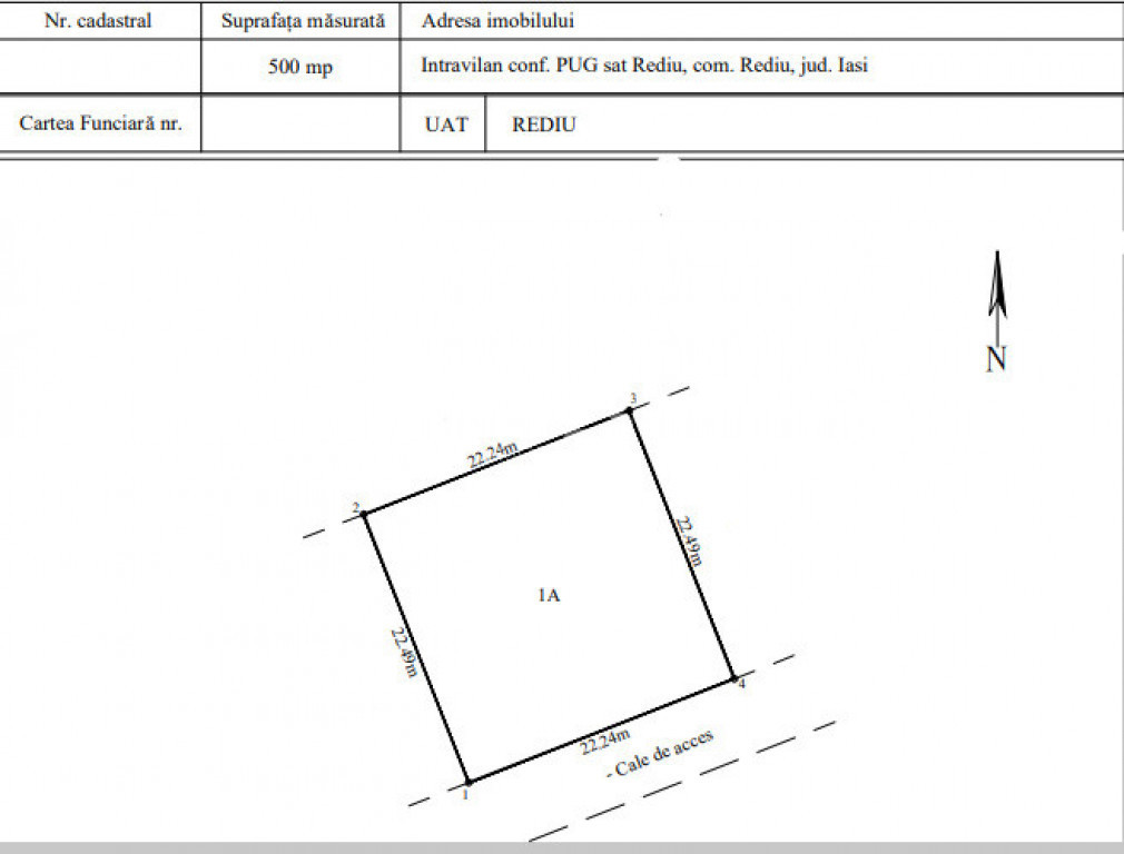 TEREN INTRAVILAN VALEA LUPULUI-REDIU , 500 MP utili + 120 MP
