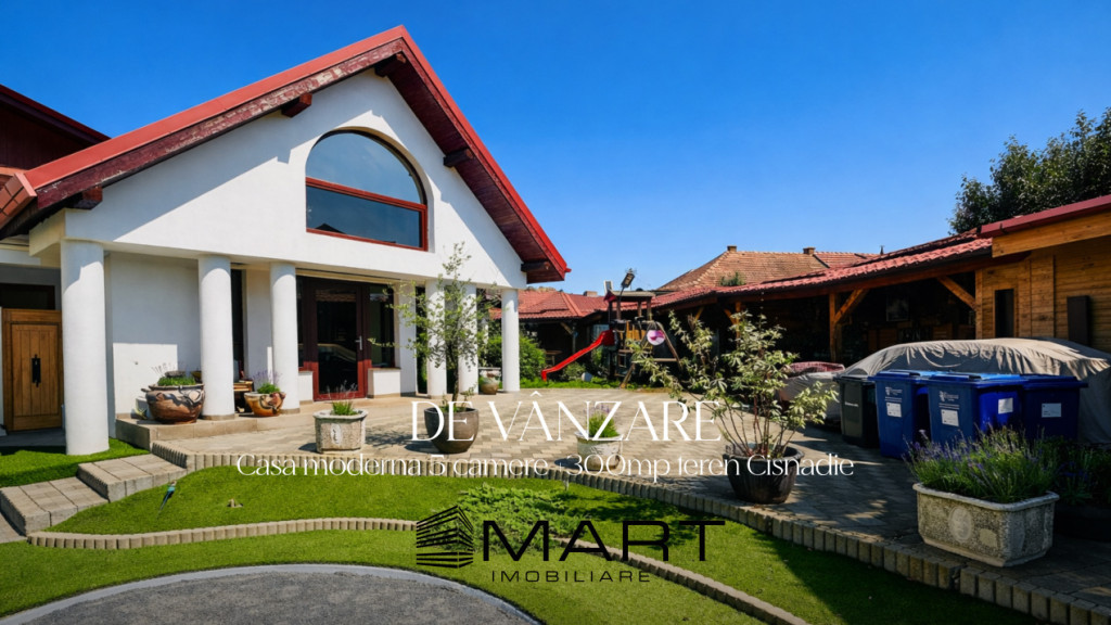 Casa moderna 5 camere 170mpu + 300mp curte Cisnadie