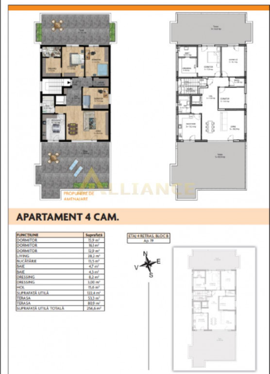 Penthouse - 4 camere 2 bai - 2 Terase - 10 min Metrou Aparat