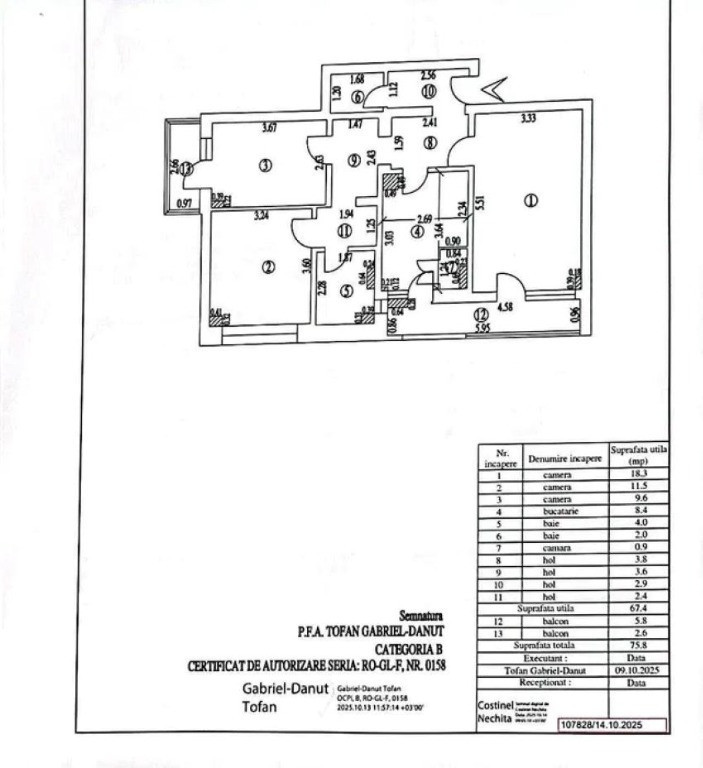 Apartament cu 3 camere in zona Mazepa 2