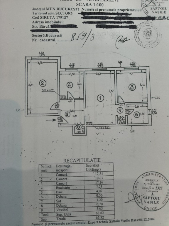Apartament 3 camere decomandat liceul Bolintineanu