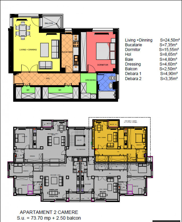Proprietar apartament 2 camere,decomandat,loc parcare sub. Lupeni