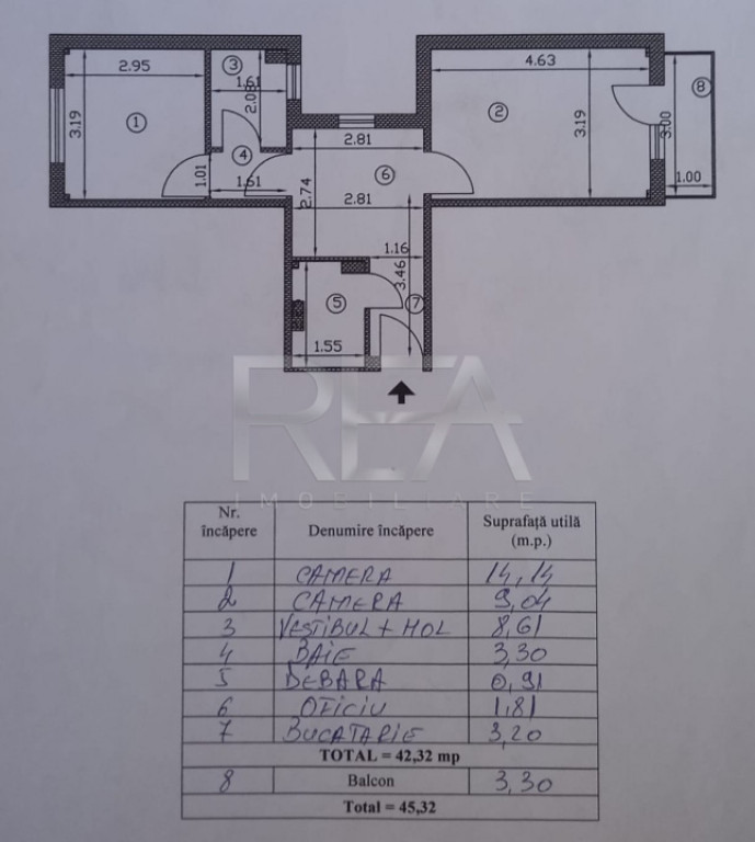 2 camere, Theodor Pallady, decomandat, et. 4, inst. schimb.,