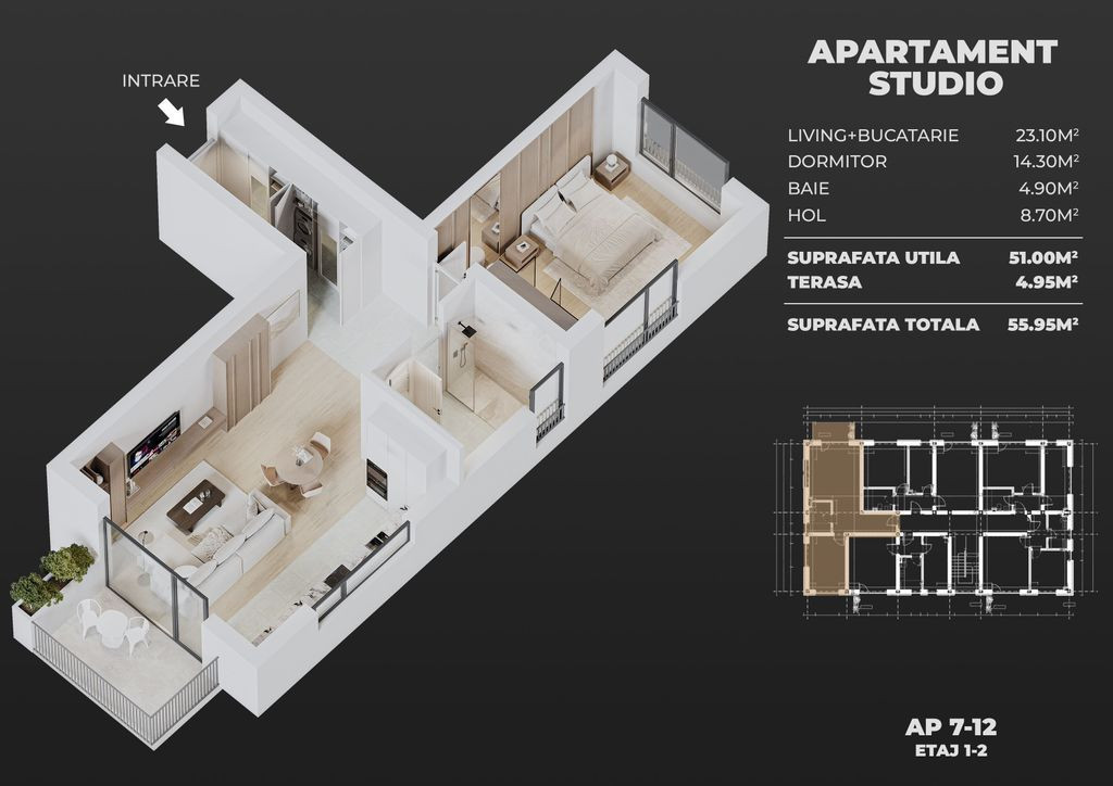 Gars.dec+curte+parcare, semicentral Popesti-Leordeni