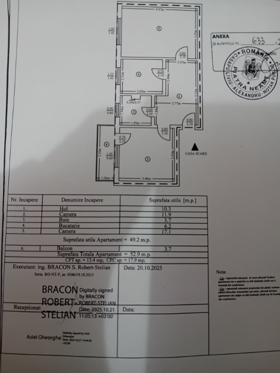 Apartament 2 Cam Pta Precista 53mp etaj 2 decomandat centrala termopan