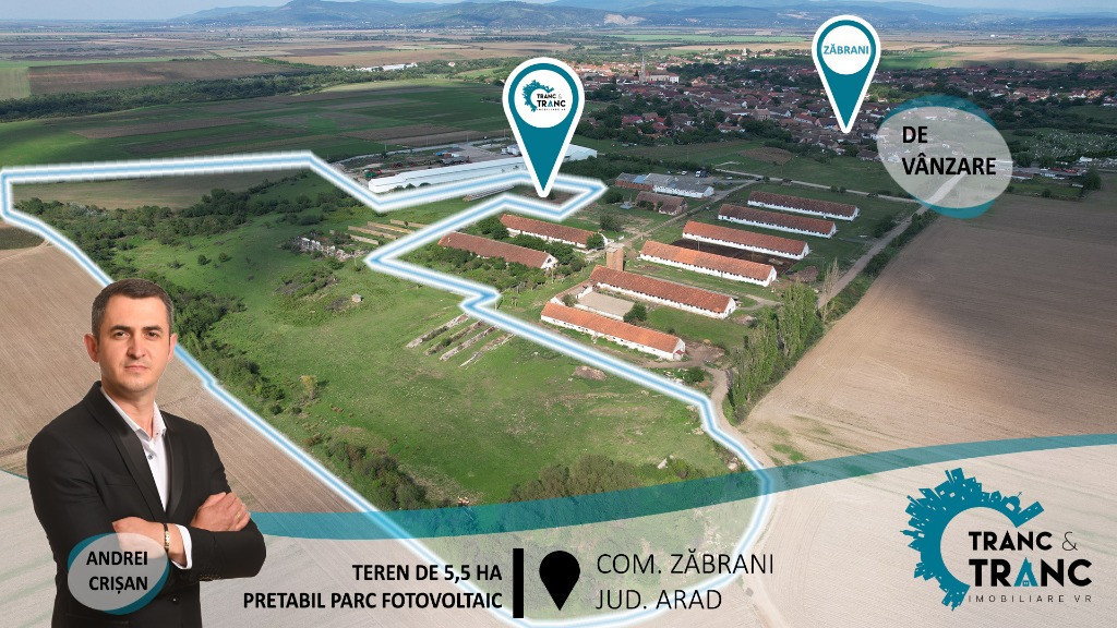 Teren intravilan de 5,5 ha, în Zăbrani(ID: 26650)