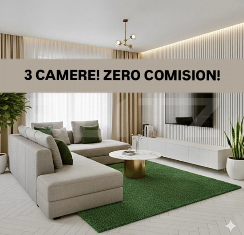 SUPER PRET! Apartament cu 3 camere + balcon, ETAJ 1, 1 loc