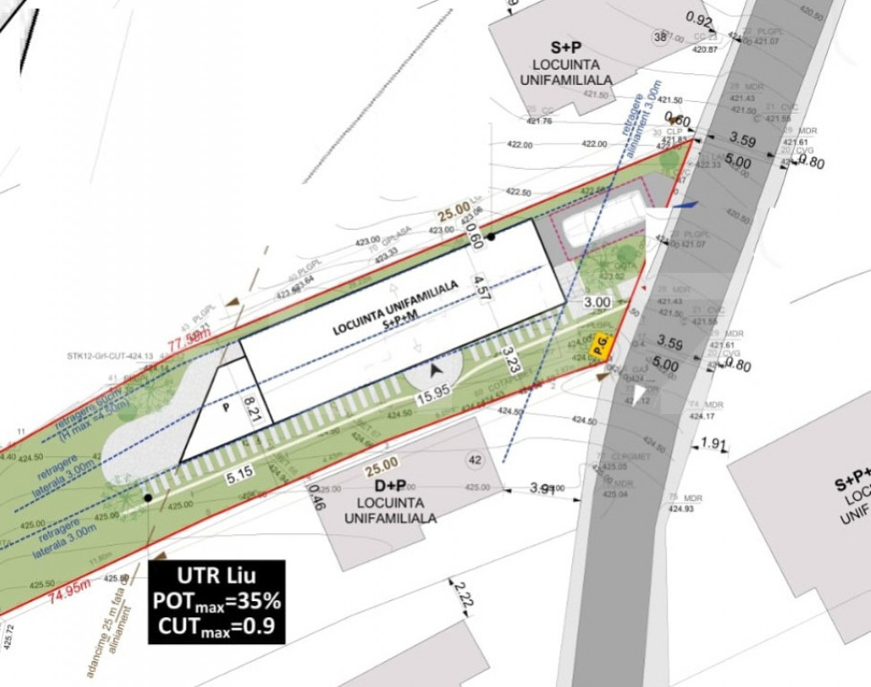 Teren 560mp in autorizare casa individuala 158 mp , cart AN
