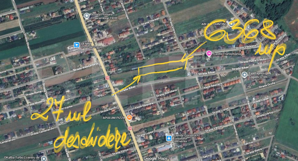 Teren intravilan, 6368 mp, zona Cetate - Penny Micesti