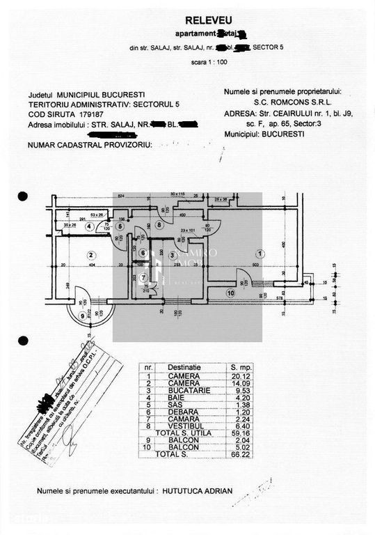 Apartament 2 camere SEBASTIAN/SALAJ, 66MP, DE RENOVAT
