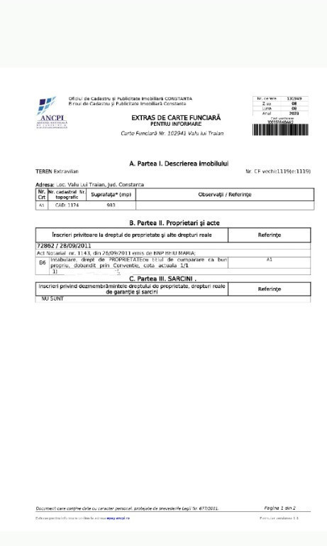 Vand Teren Valu lui Traian