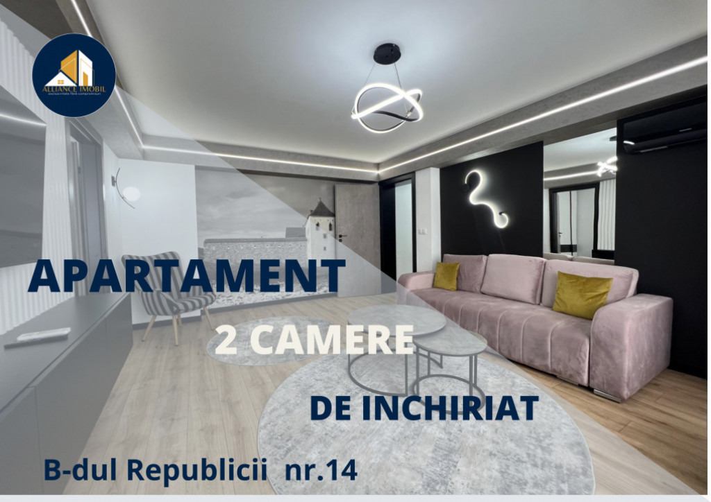 Închiriere apartament 2 camere, mobilat modern – B-dul R
