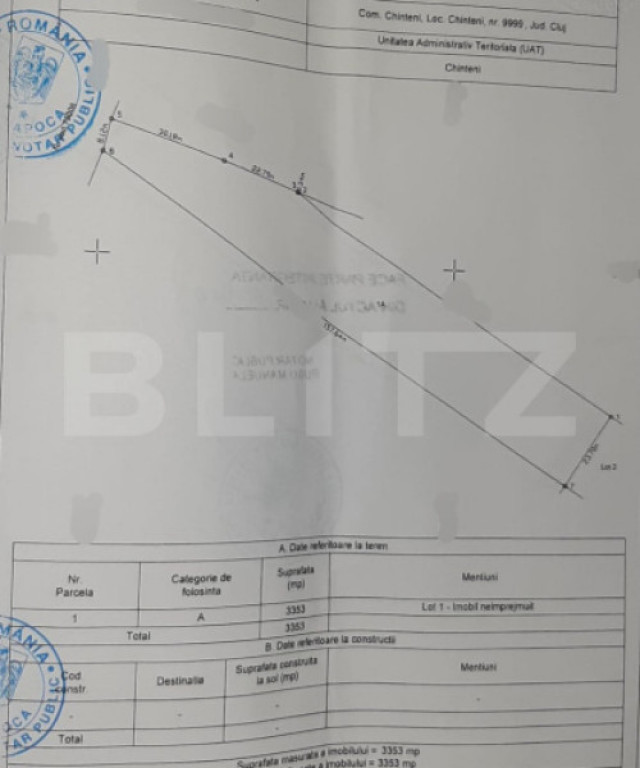 Ideal investitie! Teren intravilan, 3353mp, utilitati la fro