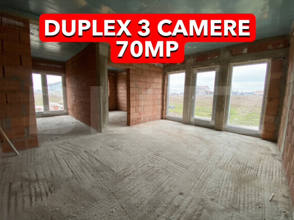Duplex 3 camere, 70 mp utili, teren 284 mp, Mosnita Noua-Urs
