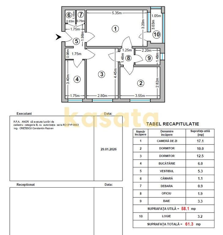 3 camere I Romancierilor I 61mp I etaj 5 I reabilitat termic