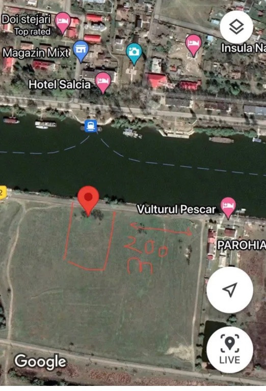 Teren intravilan Delta Dunării Maliuc - Sat Vulturu 1633mp