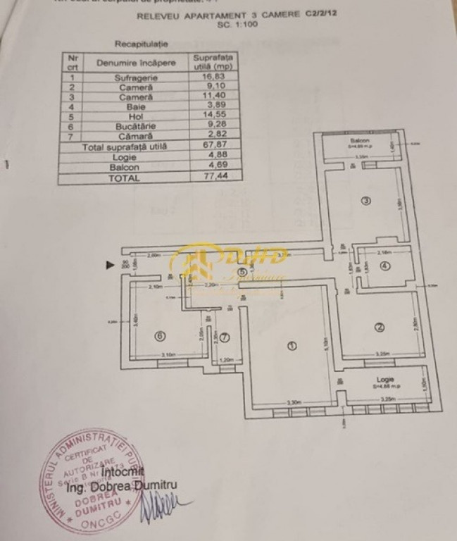2 camere,etaj 3,zona Păcurari Alpha Bank