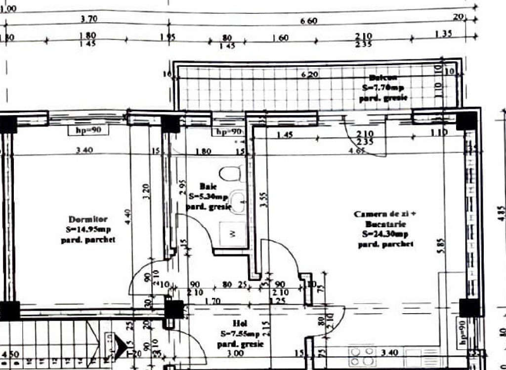 Apartament 2 Camere Hlincea cu Terasa