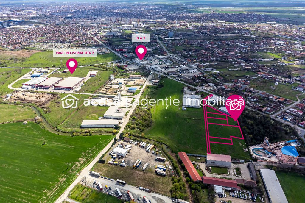 Teren cu PUZ in Arad, servicii, industrie, depozitare 8.3...