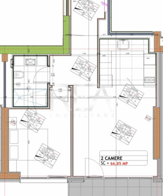 2 camere mobilat Tandem in One Lake Club
