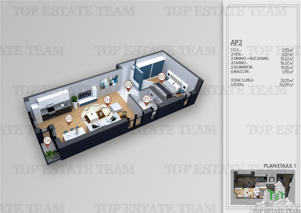 Apartament 2 camere bloc nou, adiacent metrou Obor