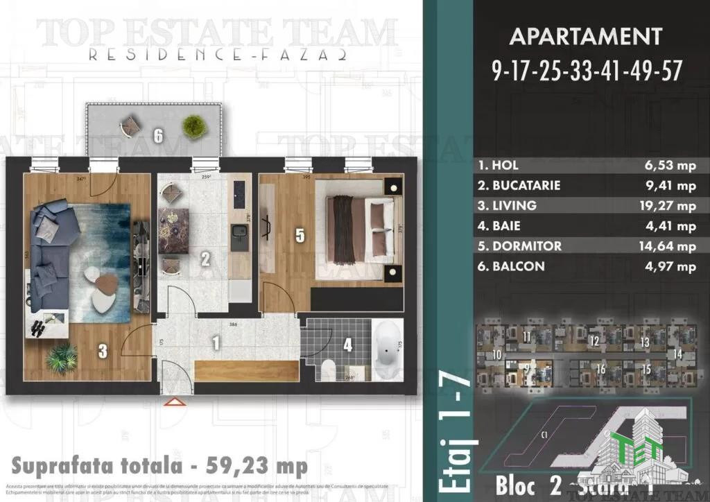 Reducere! Apartament spatios 2 camere bloc nou langa parc, z