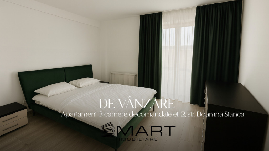Apartament bloc nou,3 camere, etaj 2 cu lift, loc de parcar