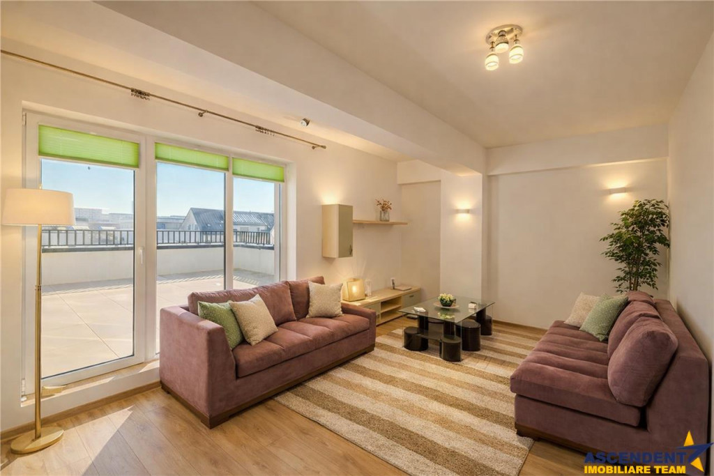 Apartament 2 camere,tip penthouse,mobilat, utilat,2 terase,1